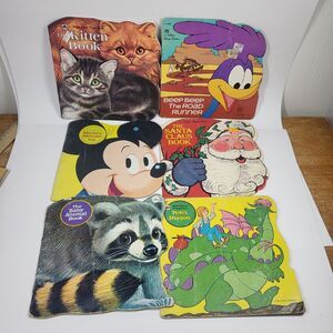 Golden Shape Books - Lot of 6 Vintage Children’s Books Kitten Disney Santa